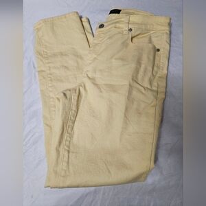 Talbots Pretty Yellow Slimming Slim Ankle Length Pants Flawless Five Pocket!